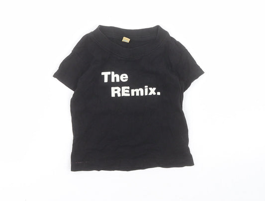 Larkwood Baby Black  100% Cotton Pullover T-Shirt Size 6-9 Months Crew Neck Pullover - 6-12 months