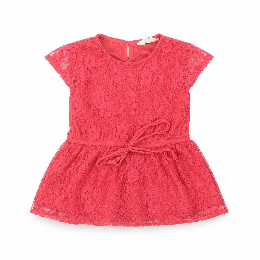 Easy Buy Girls Red  Nylon Pullover Blouse Size 2-3 Years Round Neck Pullover
