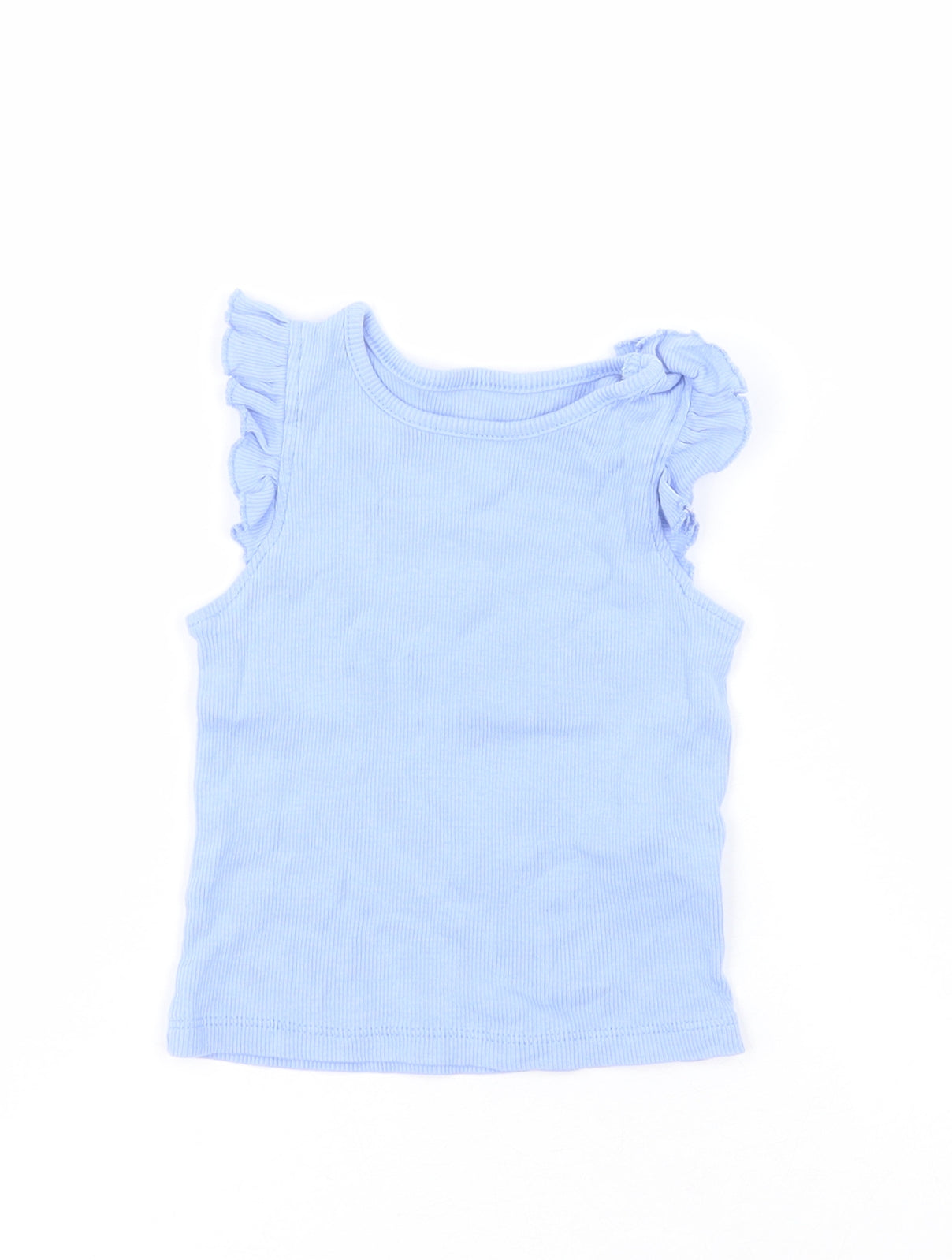 Primark Baby Blue  100% Cotton Basic Tank Size 9-12 Months Round Neck Pullover