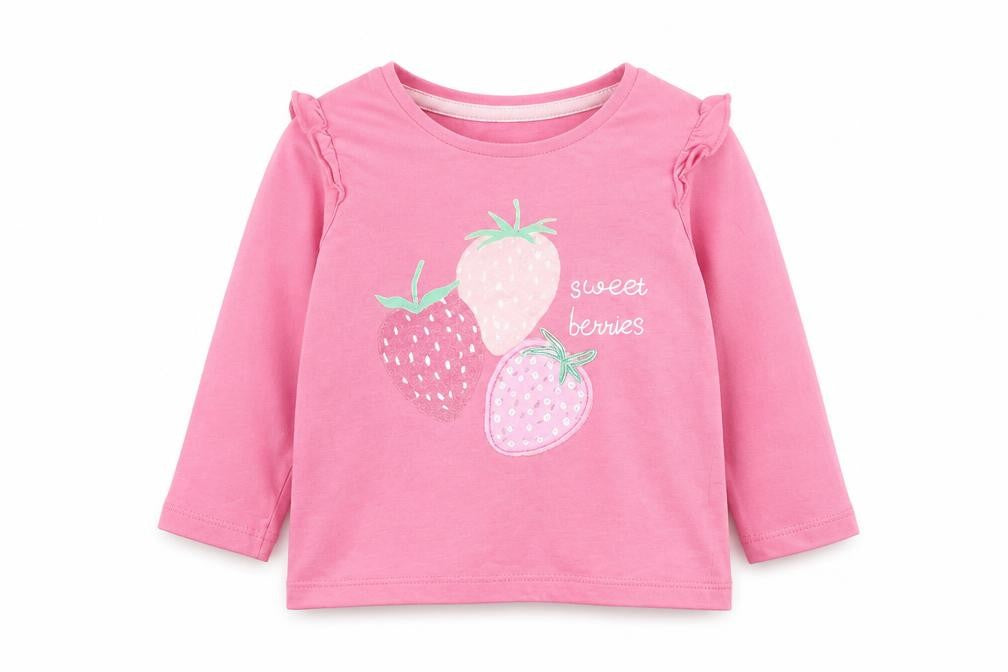 Primark Baby Pink  100% Cotton Pullover T-Shirt Size 9-12 Months Round Neck Pullover