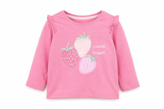 Primark Baby Pink  100% Cotton Pullover T-Shirt Size 9-12 Months Round Neck Pullover
