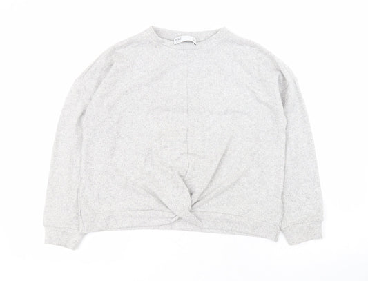 Marks and Spencer Girls Grey Round Neck  Viscose Pullover Jumper Size 10-11 Years  Pullover