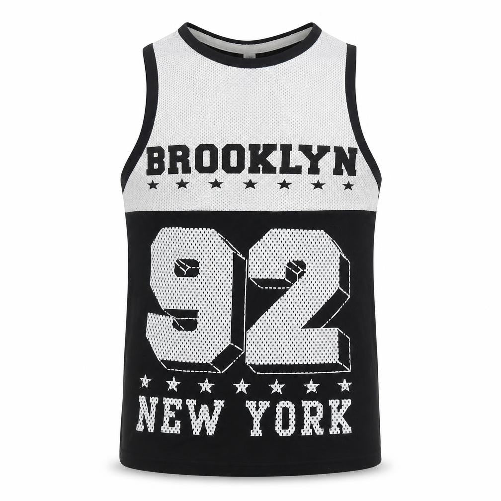 URB Boys Black  Cotton Basic Tank Size 7-8 Years Scoop Neck Pullover