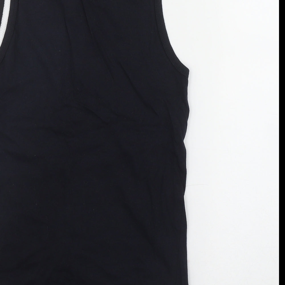 URB Boys Black  Cotton Basic Tank Size 7-8 Years Scoop Neck Pullover