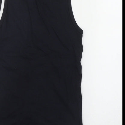URB Boys Black  Cotton Basic Tank Size 7-8 Years Scoop Neck Pullover