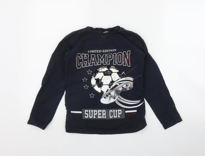 Atabay Boys Blue  Cotton Pullover Sweatshirt Size 7-8 Years  Pullover - Football