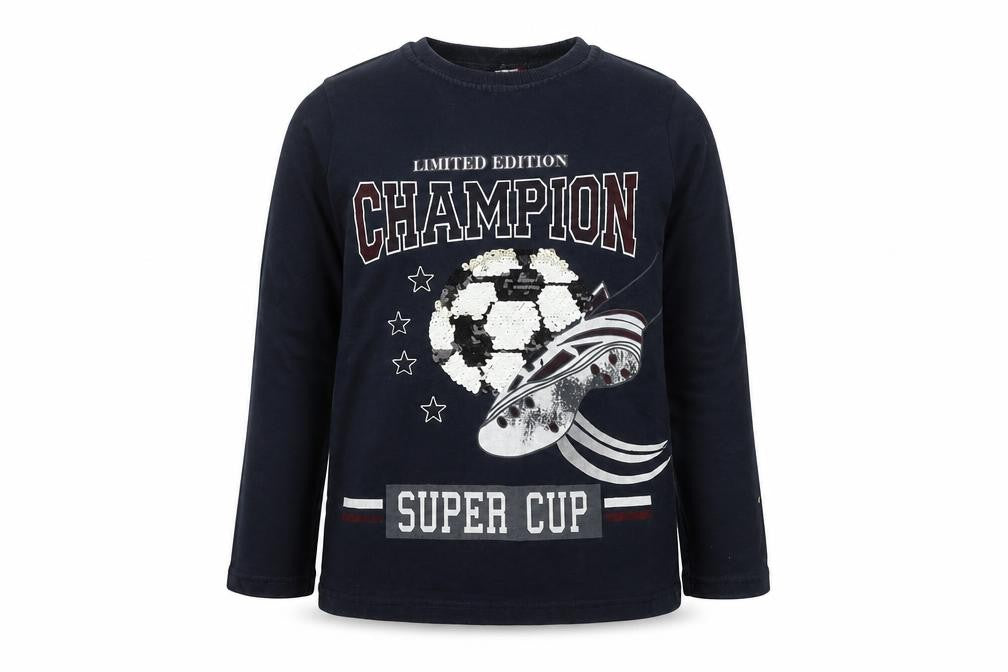 Atabay Boys Blue  Cotton Pullover Sweatshirt Size 7-8 Years  Pullover - Football