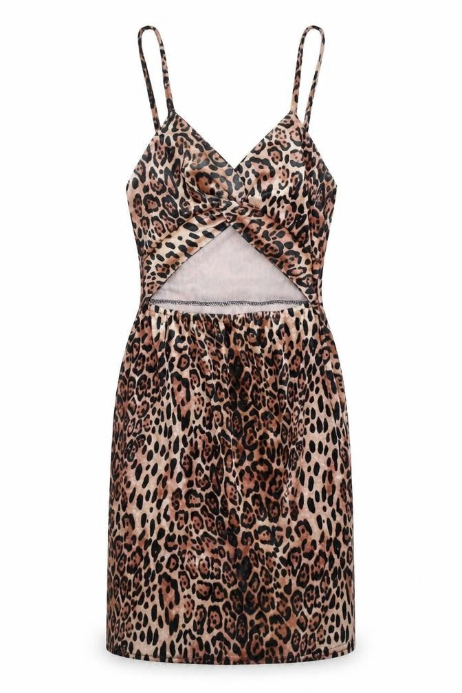 IX London Womens Brown Animal Print Polyester Bodycon  Size 8  V-Neck Pullover