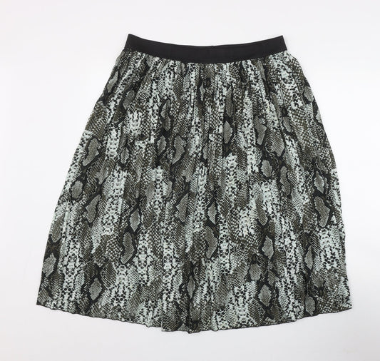 Dunnes Stores Womens Grey Animal Print Polyester Flare Skirt Size L