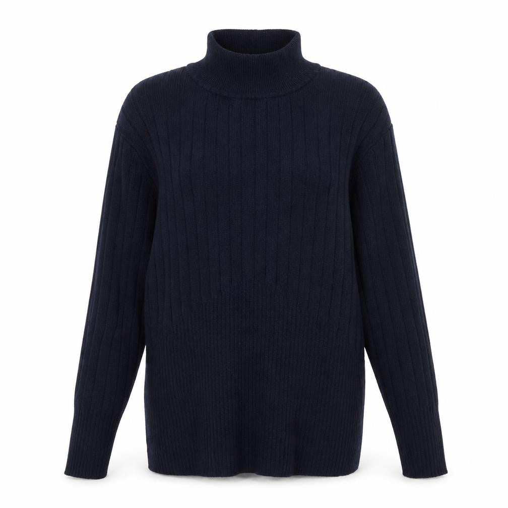 Marks & Spencer Womens Blue Mock Neck  Viscose Pullover Jumper Size 14