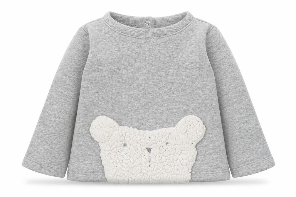 Gap Baby Grey  Cotton Pullover Jumper Size 6-9 Months  Button - Polar Bear