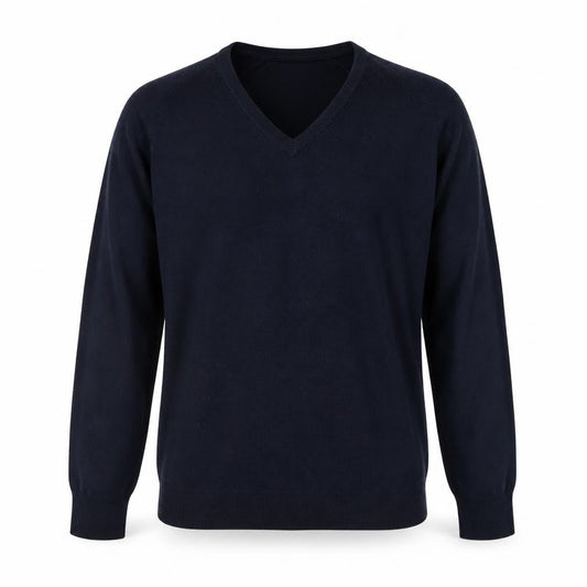 Greenwoods Mens Blue V-Neck  Acrylic Pullover Jumper Size XL