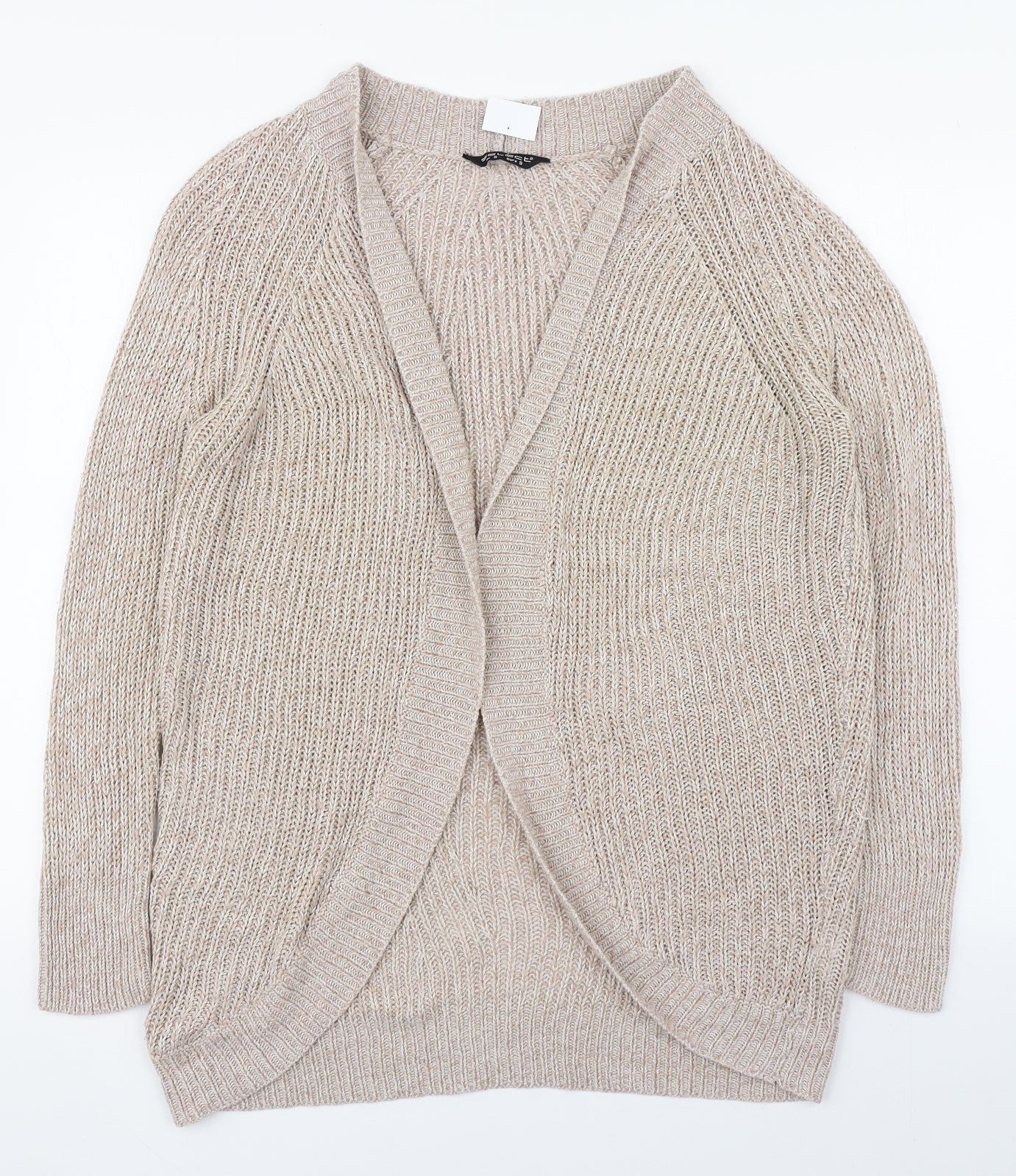 Select Womens Beige V-Neck  Polyester Cardigan Jumper Size S