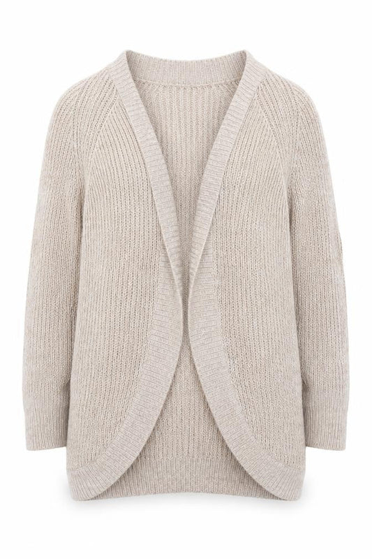 Select Womens Beige V-Neck  Polyester Cardigan Jumper Size S