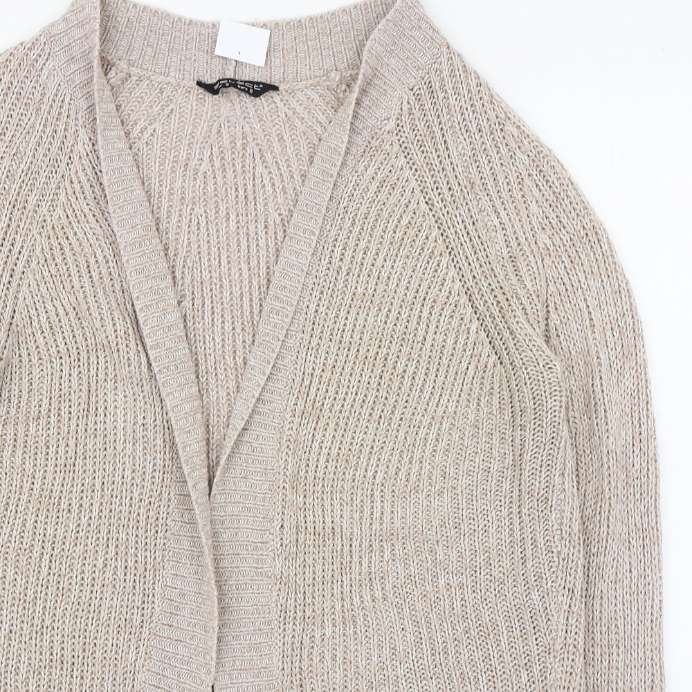 Select Womens Beige V-Neck  Polyester Cardigan Jumper Size S