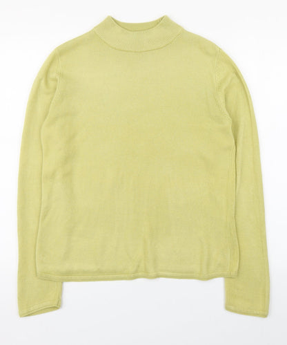 Bonmarché Womens Green High Neck Acrylic Pullover Jumper Size S