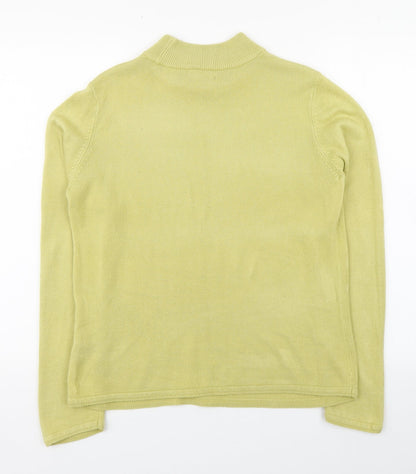 Bonmarché Womens Green High Neck Acrylic Pullover Jumper Size S