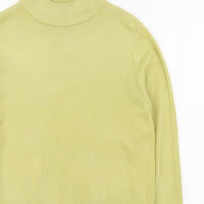 Bonmarché Womens Green High Neck Acrylic Pullover Jumper Size S