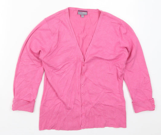 Spirit Womens Pink V-Neck  Viscose Cardigan Jumper Size 12