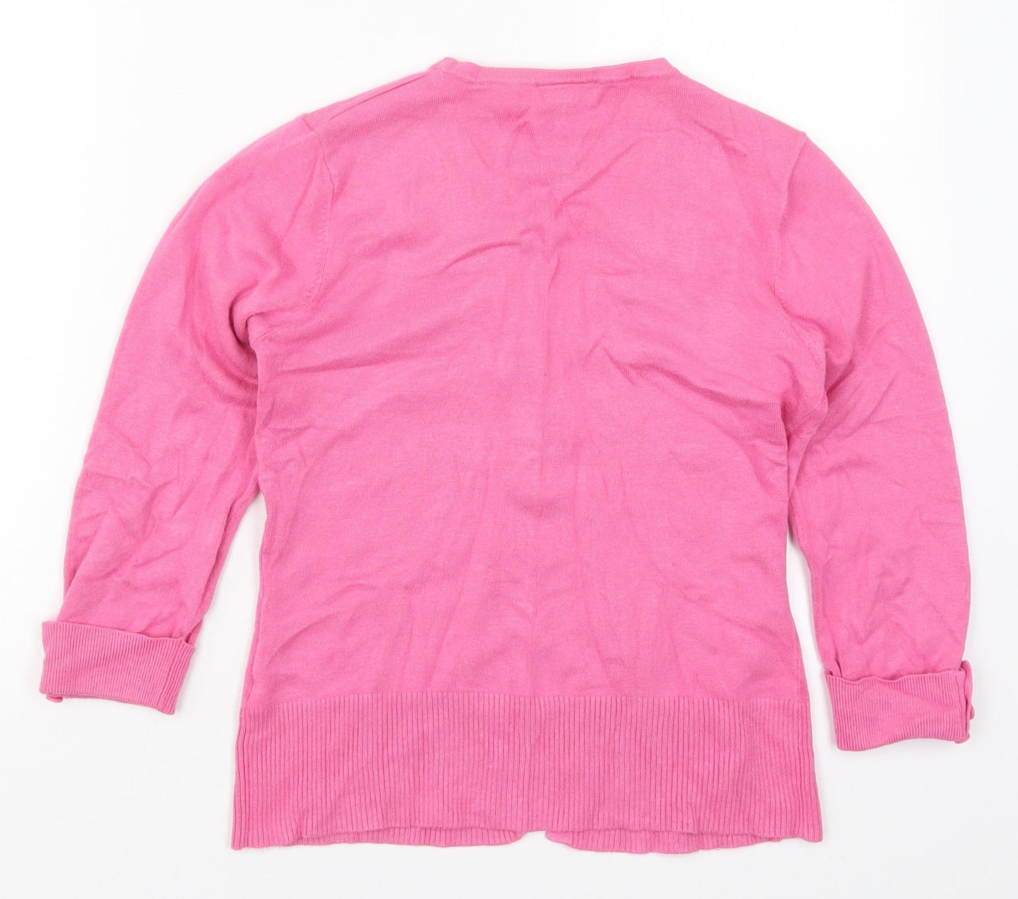 Spirit Womens Pink V-Neck  Viscose Cardigan Jumper Size 12
