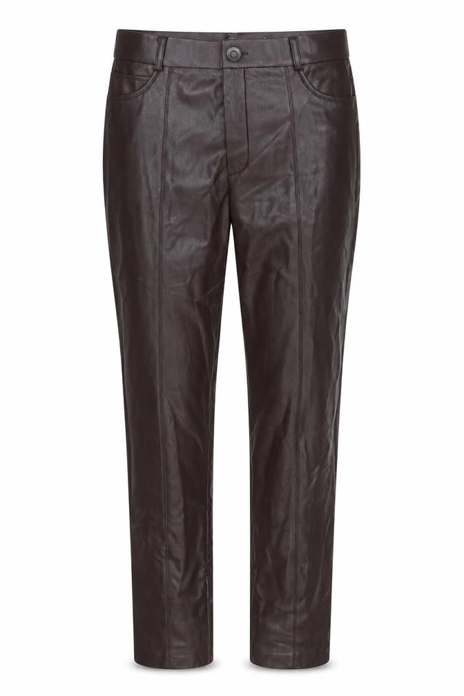 Preworn Womens Brown  Polyurethane Trousers  Size 27 in L29 in Regular Button