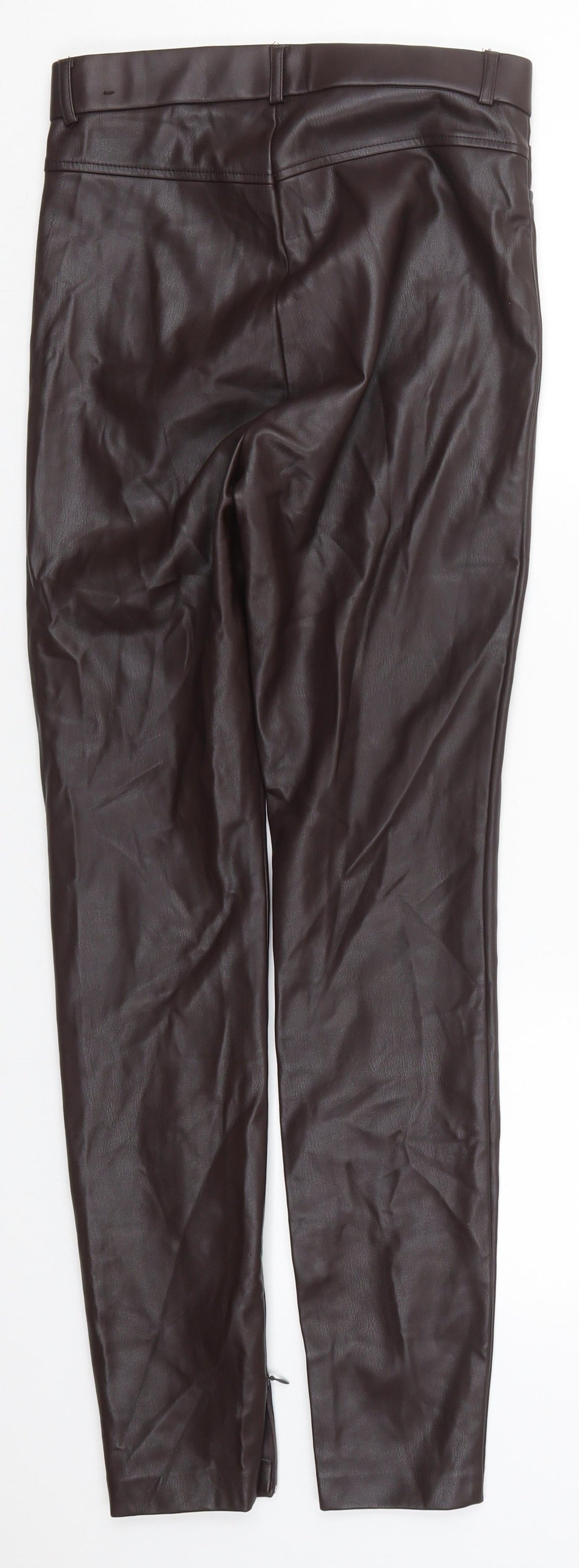Preworn Womens Brown  Polyurethane Trousers  Size 27 in L29 in Regular Button