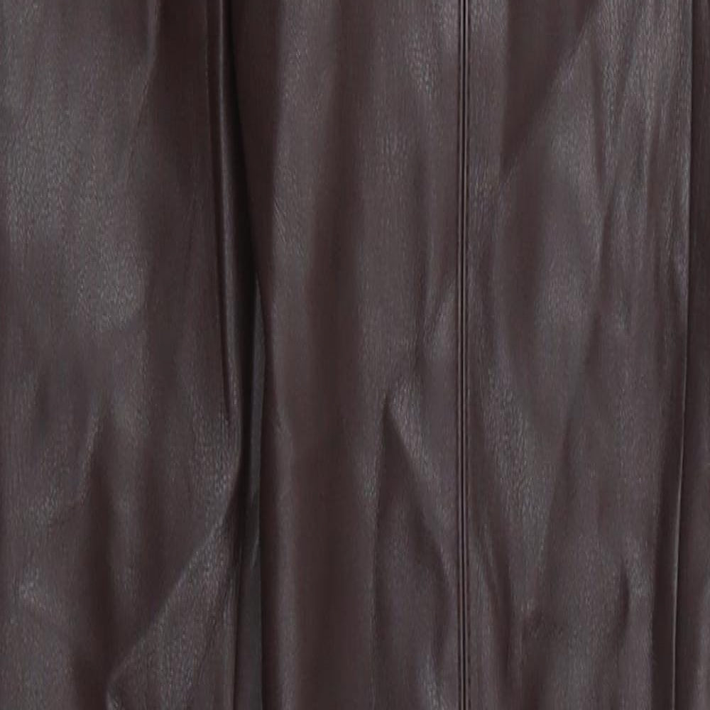 Preworn Womens Brown  Polyurethane Trousers  Size 27 in L29 in Regular Button