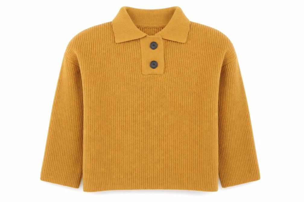 JCL Womens Orange Collared  Acrylic Pullover Jumper One Size
