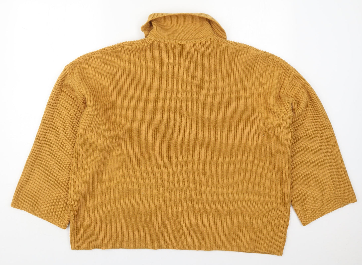 JCL Womens Orange Collared  Acrylic Pullover Jumper One Size