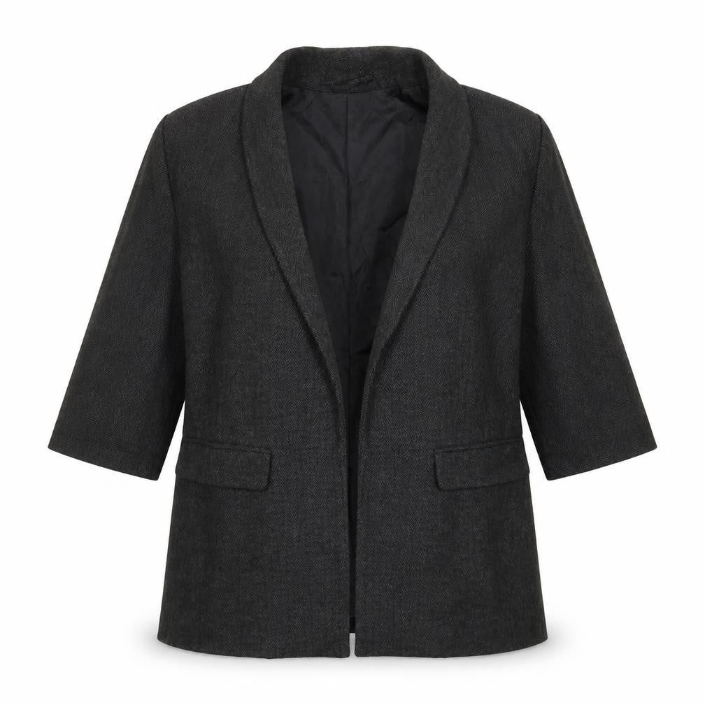 Primark Womens Grey Herringbone Polyester Jacket Blazer Size 16