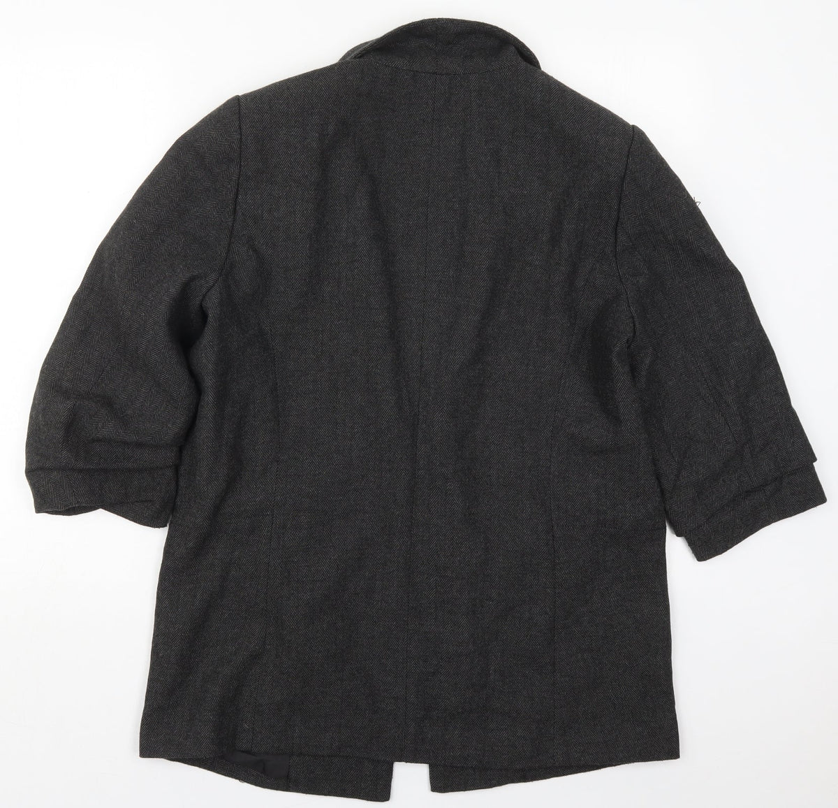 Primark Womens Grey Herringbone Polyester Jacket Blazer Size 16