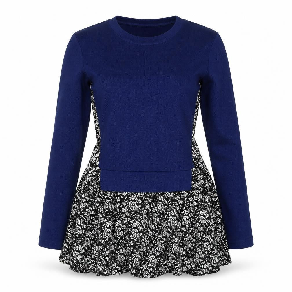 PANDORA Womens Blue Crew Neck Floral Acrylic Pullover Jumper Size M