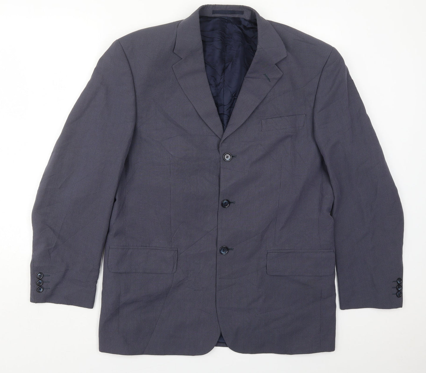 Ultimo Mens Blue Check Viscose Jacket Suit Jacket Size 40