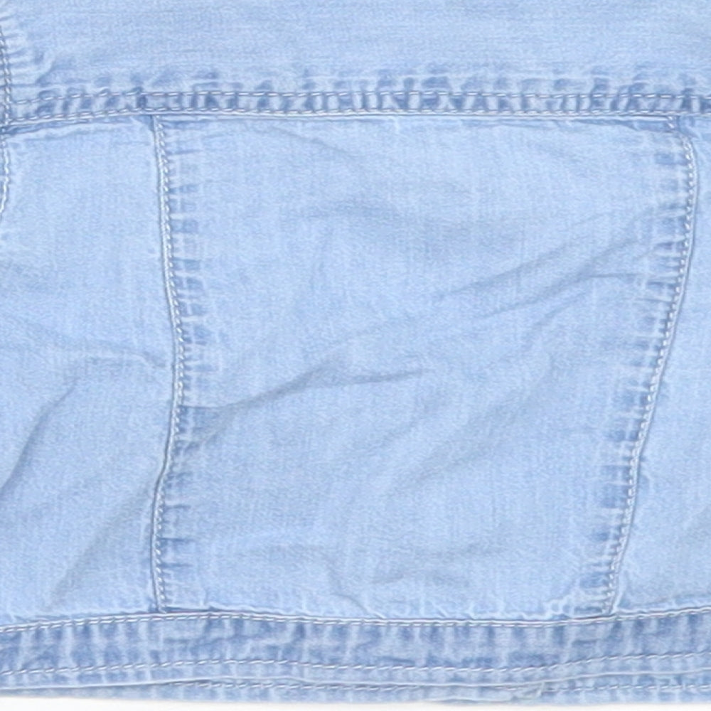 George Girls Blue  Cotton Basic Button-Up Size 6-9 Months Collared Button