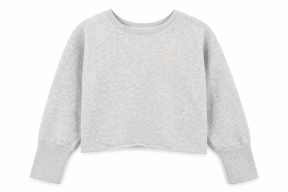 NEXT Girls Grey  Cotton Pullover Sweatshirt Size 7 Years   - Cropped, Open Back