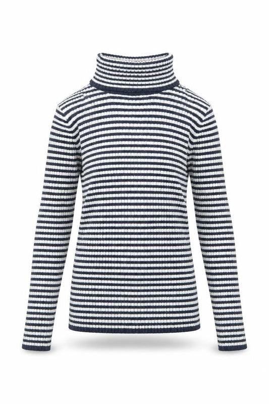 Next Girls Blue Striped Polyester Basic T-Shirt Size 7 Years Roll Neck