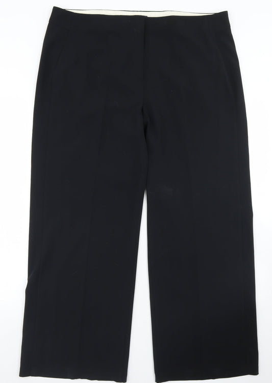 Marks and Spencer Womens Black  Polyester Dress Pants Trousers Size 38 in L28 in Regular Zip