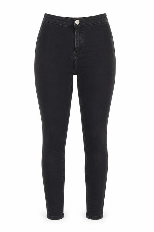 Lipsy Womens Black  Cotton Skinny Jeans Size 8 L28 in Regular Button