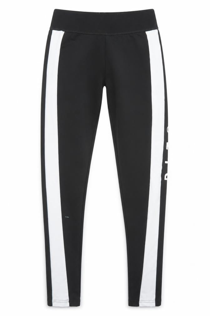 PRETTYLITTLETHING Womens Black  Polyester Compression Leggings Size 8 L25 in Regular