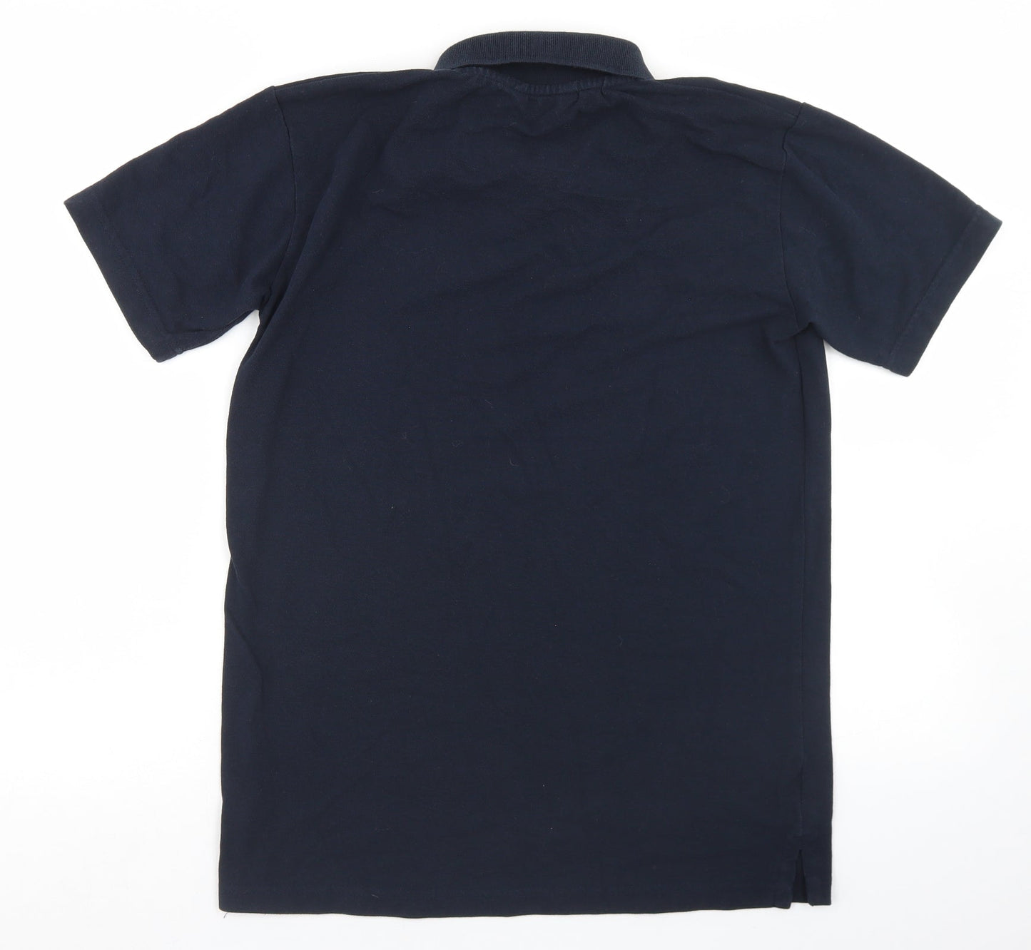 Simon Jeffrey Mens Blue  Polyester  Polo Size S Collared Button