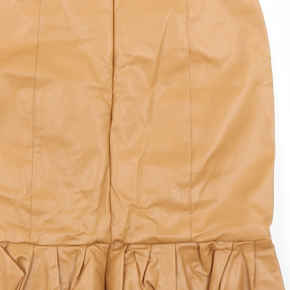 Cherry Koko Womens Brown  Polyester Trumpet Skirt Size M   Zip