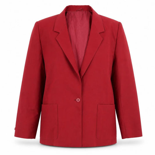 Classics Womens Red  Polyester Jacket Blazer Size 14