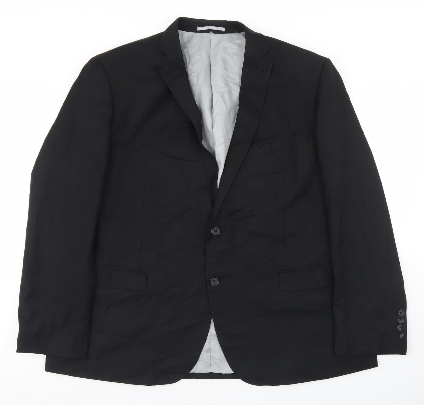 Tailor & Cutter Mens Black  Polyester Jacket Blazer Size 46