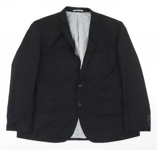 Tailor & Cutter Mens Black  Polyester Jacket Blazer Size 46