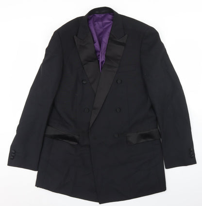 Charlton Gray Mens Black  Polyester Jacket Blazer Size 38