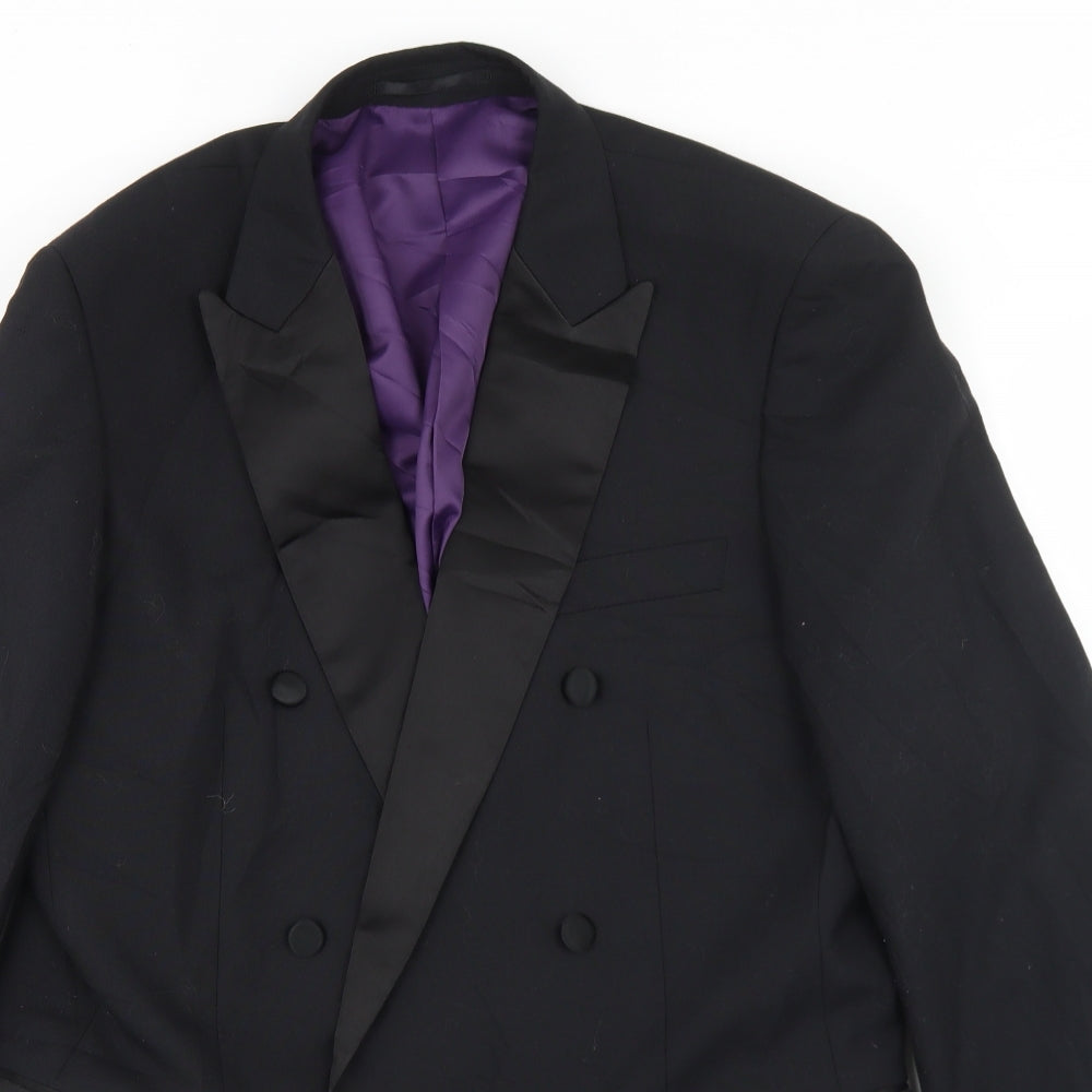 Charlton Gray Mens Black  Polyester Jacket Blazer Size 38