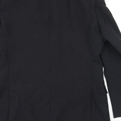 Charlton Gray Mens Black  Polyester Jacket Blazer Size 38