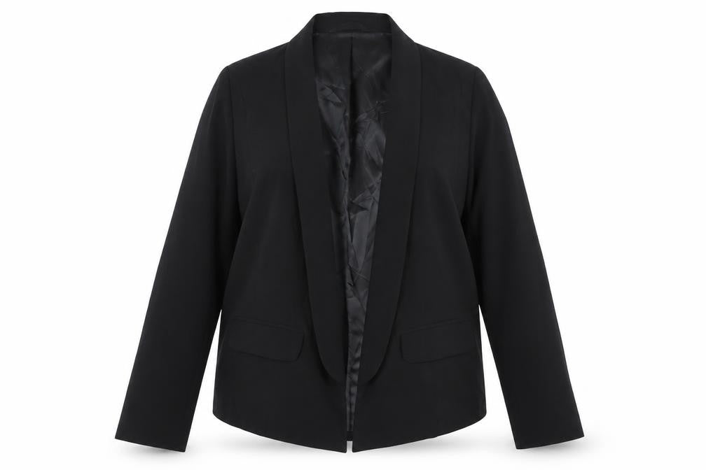 George Womens Black  Polyester Jacket Blazer Size 14