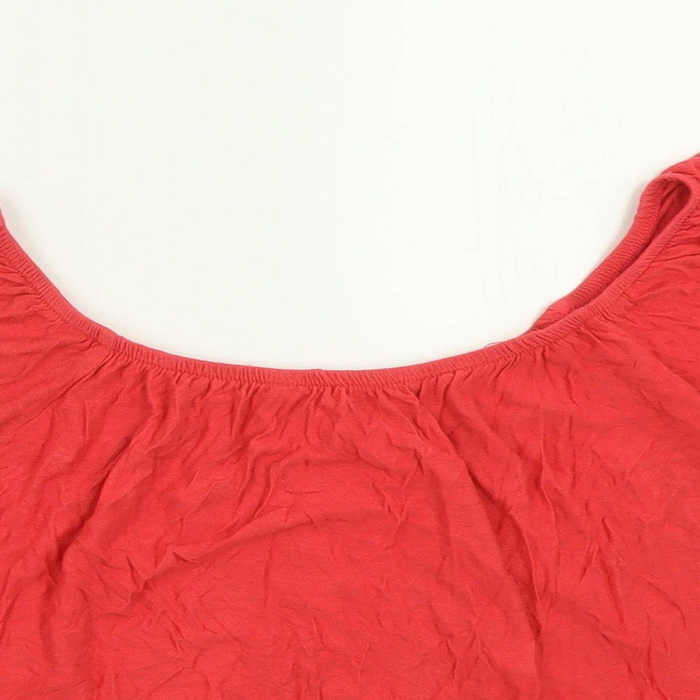 Atmosphere Womens Pink  Viscose Basic T-Shirt Size 10 Off the Shoulder