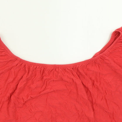 Atmosphere Womens Pink  Viscose Basic T-Shirt Size 10 Off the Shoulder